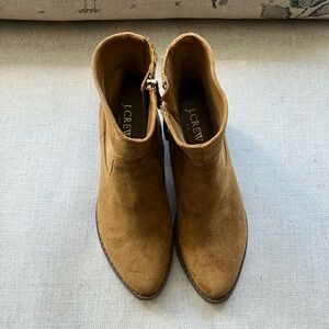 J Crew women’s faux suede camel booties. Size 6.5, worn once.